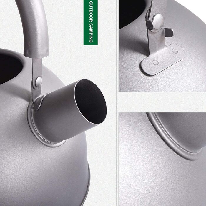 Чайник для плити iBasingo Titan 2L з свистком, легкий, велика ємність, для кемпінгу, кухні, дому. Ti3097D