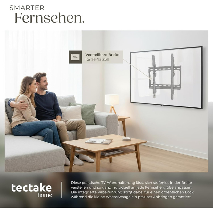 Настінний кронштейн для телевізора tectake® нахильний, для ТВ 26