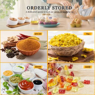 Набір керамічних баночок для спецій, 3 шт. з бамбуковими кришками, ложками та підставкою. Об'єм 170 мл. Підходять для кави, цукру, солі та спецій.