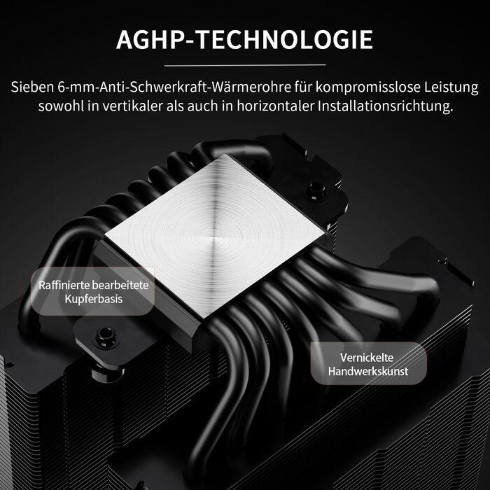 Кулер для процесора Thermalright Phantom Spirit 120 EVO, 7 теплових трубок, 2 PWM вентилятори, 2150 RPM, сумісність з AMD AM4/AM5 та Intel LGA 115X/1200/1700/1851/20XX, чорний