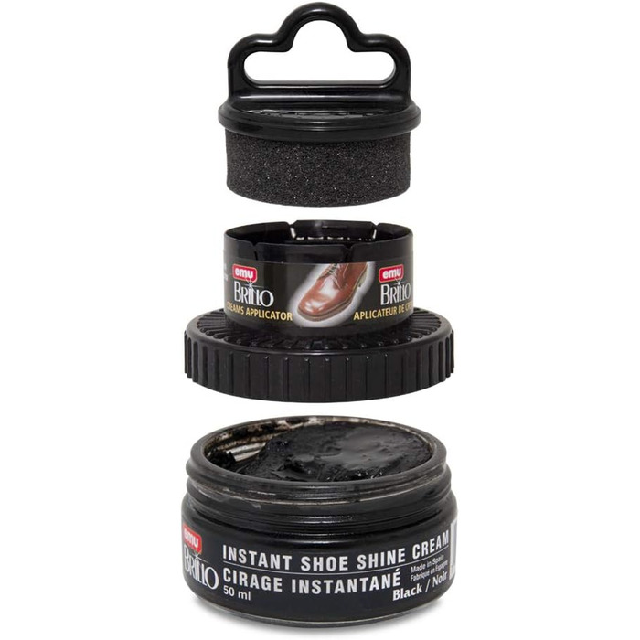 Moneysworth & Best Instant Shoe Shine Cream Kit with Applicator, Black, 50 ml