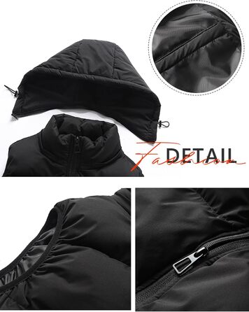 Чоловіча зимова жилетка Hathaway з капюшоном, тепла, без рукавів, на блискавці, чорна, XL