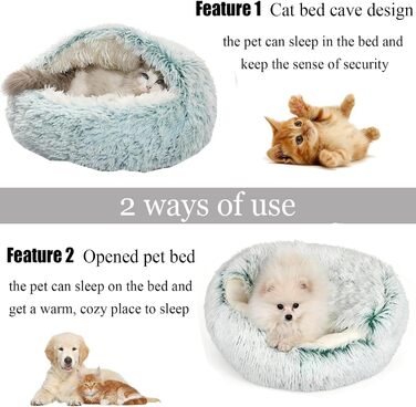 М'яке ліжко для собак та котів у формі мушлі, 70x70 см, зелене. Тепле, зручне, миється. Ліжко для домашніх тварин, собаче ліжко, котяче ліжко, плюшевий кошик для сну в приміщенні