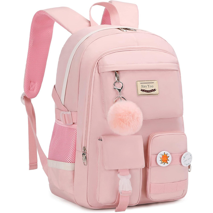 Рюкзак для дівчат Hey Yoo: стильний рюкзак для школи, коледжу, середньої та старшої школи. Рожевий колір.
