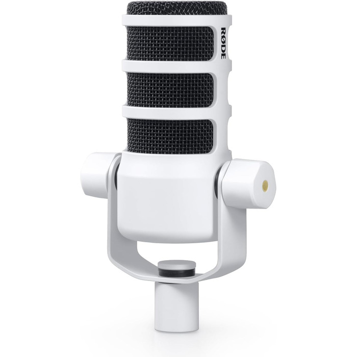 Rode PodMic професійний подкаст-мікрофон білий + Keepdrum MS138 шарнірна стійка біла