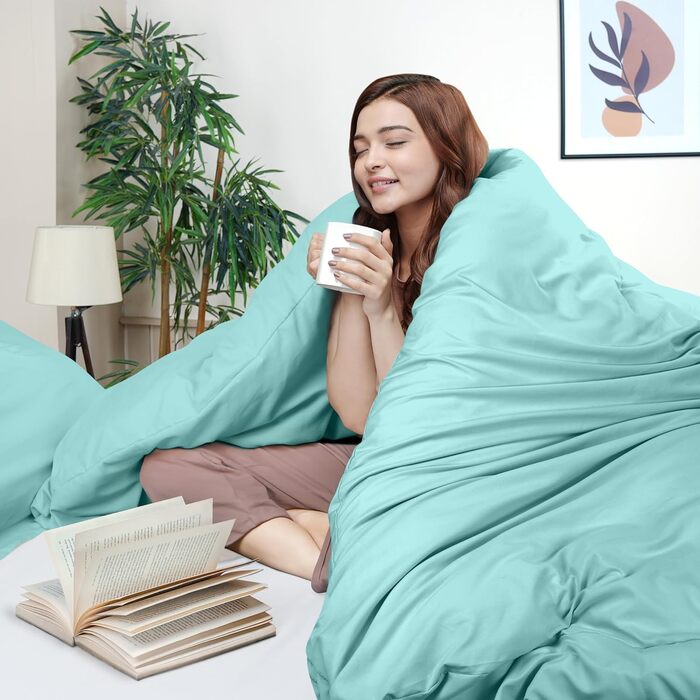 Комплект постільної білизни Utopia Bedding: ковдра 203x228 см, 2 наволочки, мікрофібра, блакитний
