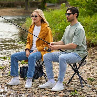 Складний стілець EVER ADVANCED: легкий, міцний, з кишенею для кемпінгу, риболовлі, полювання та піших прогулянок (102 кг)