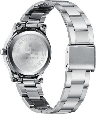 Годинник чоловічий LENQIN з нержавіючої сталі, кварцовий, аналоговий, водонепроникний (30M), стильний, повсякденний, срібно-чорний