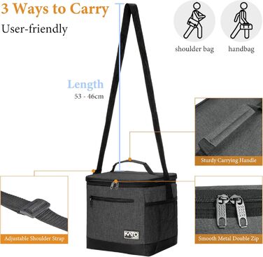 Ланчбокс Kato Tirrinia з ізоляцією для чоловіків, 10.5L: термосумка, сумка для пікніка, для роботи, фітнесу, школи