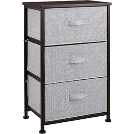 Amazon Basics - Closet Storage Organizer with 3 Fabric Drawers, (Bronze)