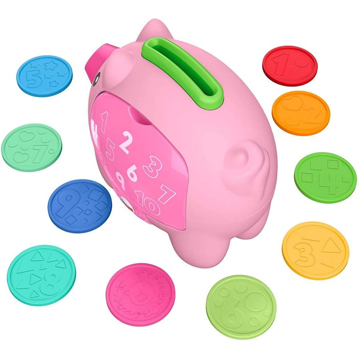 Fisher-Price Сміх та Навчання Лічильна Скарбничка, музична іграшка для малюків, багатобарвна