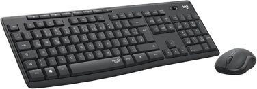 Комплект бездротової клавіатури та миші Logitech MK295 з технологією SilentTouch, QWERTZ, чорний, для комфортної роботи