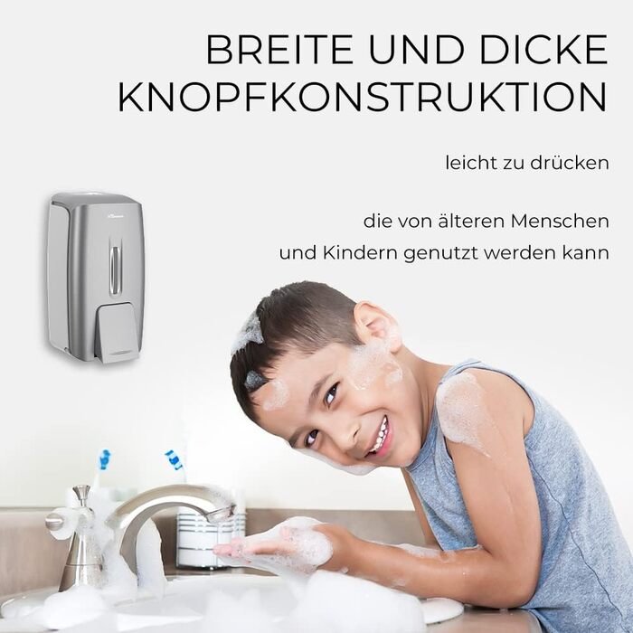 Настінний диспенсер для мила та гелю для душу (9088-Сірий)