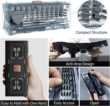 Електрична викрутка JAKEMY 180 в 1 з 3 режимами крутного моменту, набір для дрібної механіки, моделювання, міні-викрутка з акумулятором для ноутбука, телефону, годинника, окулярів