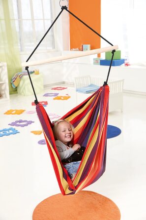 Дитяче підвісне крісло AMAZONAS EllTex Relax Rainbow 155x120 см до 80 кг, різнокольорове