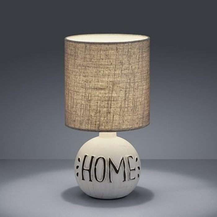 Торшер Reality Leuchten Esna R50651025, кераміка, тканинний абажур білий/сірий, для дому