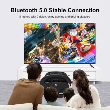 Руль для ПК DOYO з педалями та перемикачем передач, 270° оберт, Bluetooth, вібрація, сумісний з PC, PS3, PS4, Switch, Android, чорний