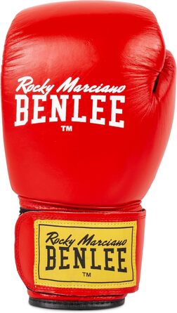 Боксерські рукавички BenLee з натуральної шкіри Fighter (червоний/чорний, 12 oz, однакові)