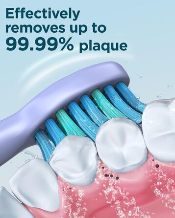 Електрична звукова зубна щітка для дорослих та дітей з 8 насадок, 5 режимів, 120 днів роботи від заряду, рожева