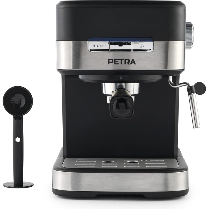 Petra Coffee Machine Barista Pro 1.5L, Semi-Automatic Espresso Machine with Milk Frother, Small Coffee Machine for Espresso & Cappuccino, Coffee Machine 15 Bar, 850W