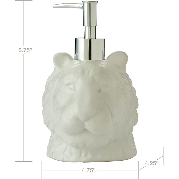 SKL Home Vern Yip Jungle Cats Toothbrush Holder, Ceramic, White (Lotion/Soap Dispenser)
