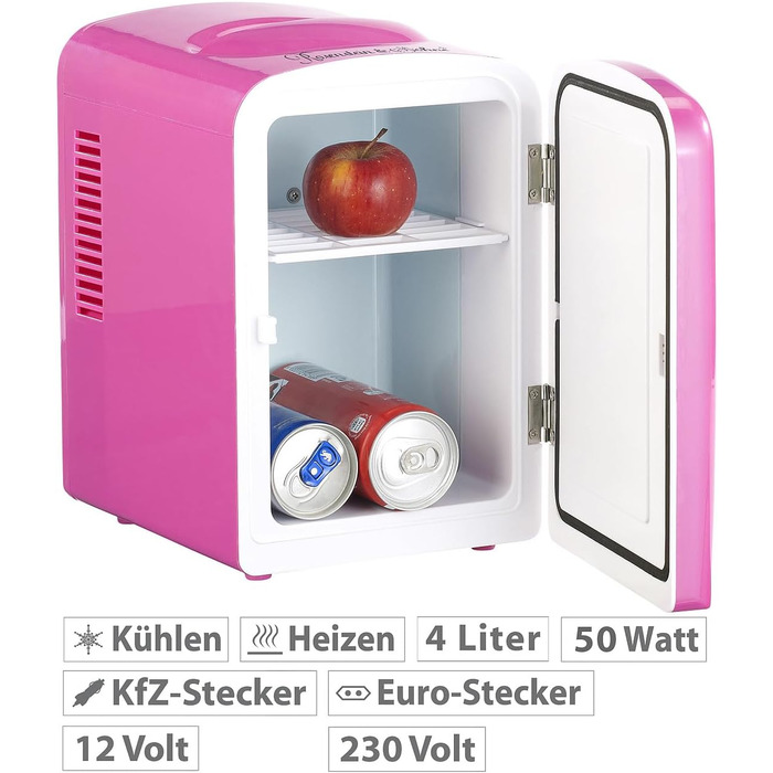 Міні-холодильник Rosenstein & Söhne для подорожей: 4 літри, 12/230V, з функцією підігріву, блакитний