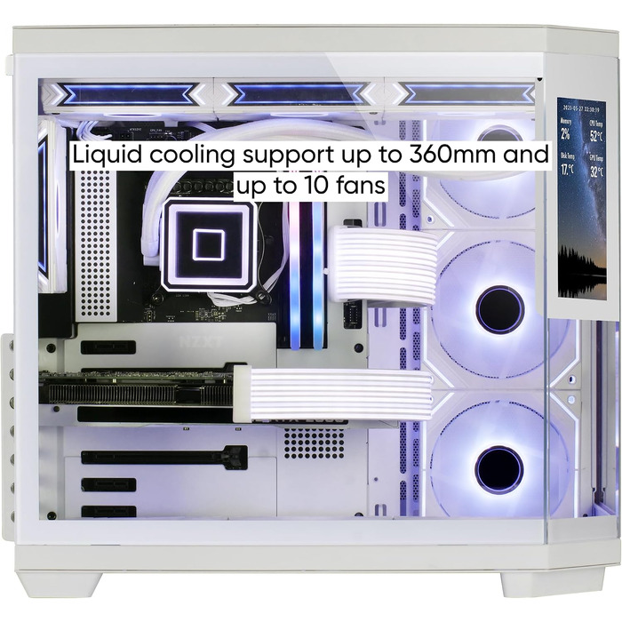 Корпус для ПК Mars Gaming MC-U3 ATX XL, білий, 3 ARGB вентилятори 120мм, загартоване скло, LCD-дисплей (MC-3T CORE LCD)