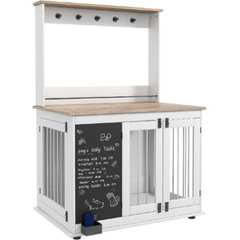 Клітка для собак PawHut - переносна будка з 3 дверцятами, полиця для іграшок, для великих собак, біла