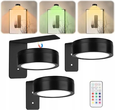 Набір із 3 магнітних підсвіток для картин на батарейках, настінні світильники для картин