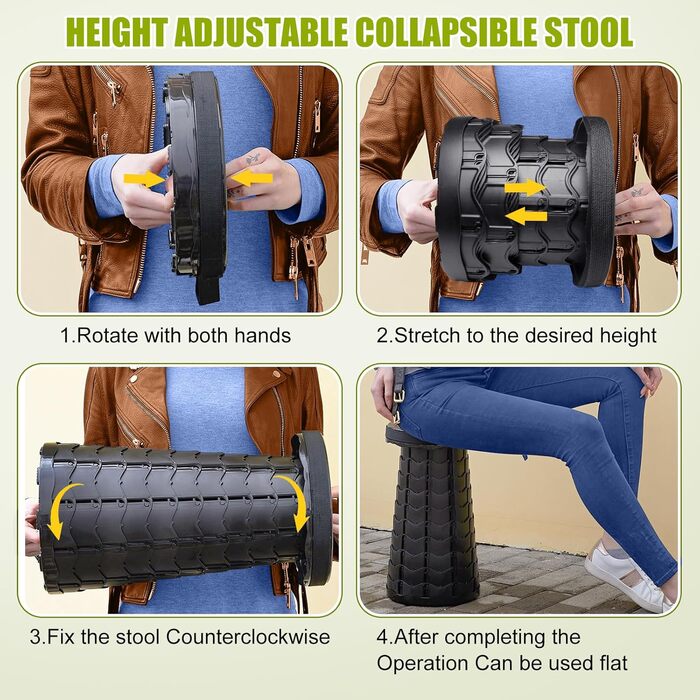 Зручний складаний стільчик з подушкою та тримачем для напоїв, телескопічний, вантажопідйомність 220 кг, легкий, стабільний, регульована висота, для відпочинку на природі та вдома