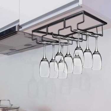 Металевий трирядний тримач для келихів вина Anshuke – 8-12 келихів, для дому, ресторану, бару