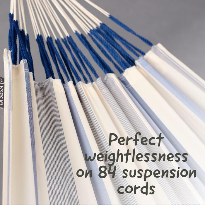 Гамак LA SIESTA® Brisa - класичний, ручної роботи з Колумбії, 160 см, блакитний Sea Salt