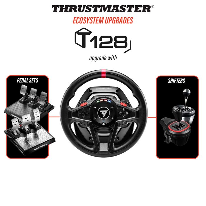 Рульове колесо Thrustmaster T128 з Force Feedback та магнітними педалями, сумісне з PlayStation 5, PlayStation 4 та PC