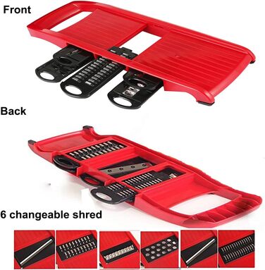 Нарізчик овочів Mandoline: набір з 6 лез з нержавіючої сталі для картоплі, помідорів, цибулі та сиру