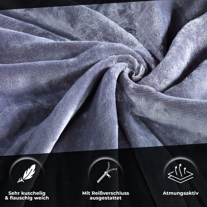 DreamHome Зимова двостороння плюшева постільна білизна 135x200 Nicky-Teddy Cashmere Touch Coral Fleece ковдра + наволочка 80x80, сірий колір