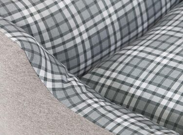 Knuffelwuff Dog Bed Dreamline from Velour XXL 120 x 85cm - Removable Cover - Easy to Clean - for Large, Medium and Small Dogs (Grey/Green, L 105 x W 75 x H 25 cm)