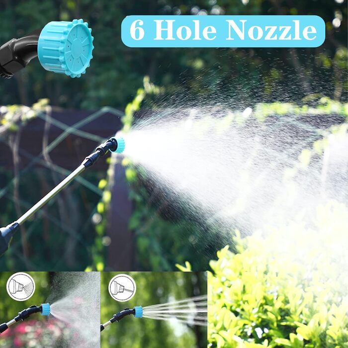DOUBFIVSY Electric Pressure Sprayer, Plant Sprayer Garden Sprayer Spray Lance with 3 Nozzles and 5m Hose, Rechargeable USB, Spraying Device for Plant Protection for Garden Weeding (7.2V Spray Lance)