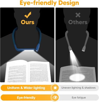 LED лампа на шию для читання Buch синя: книжкова лампа, ліхтарик для в'язання, подарунок чоловікові на Різдво