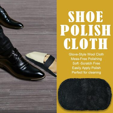 COMVERIX Set with 2 Black Nail Polishes, 45 ml, Nail Polish Set with Shoe Cream, Shine Cloth, Durable Horn, Shiny Finish, Black Shoe Polish Included, Black, 50ml
