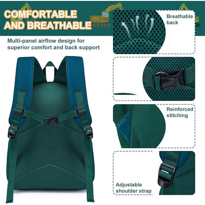 Дитячий рюкзак LOIDOU для хлопчиків: рюкзак для школи, садочка, 38 см, 3-8 років (набір з іграшкою)