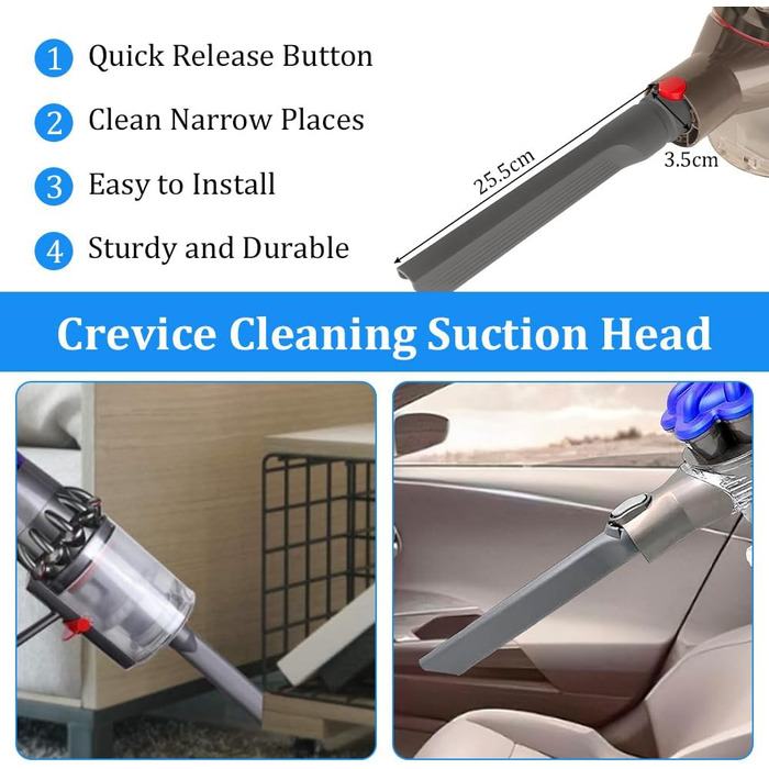 Набір насадок для пилососа BUZIFU 7 шт. 32-35 мм (універсальні) - для меблів, матраців, щілин. Сумісні з Kärcher, Miele, Siemens, AEG, Bosch, Panasonic, Philips