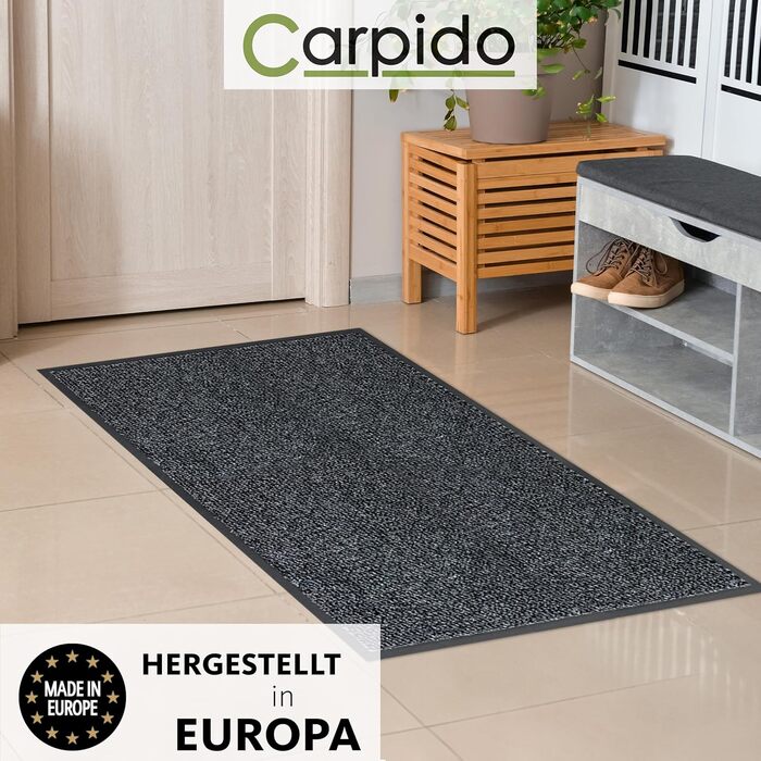 Килимок для дому Carpido 40x60 см - швидковисихаючий, антиковзаючий, сірий (2 шт.)