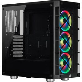 Корпус для ПК Corsair iCUE 465X RGB Mid-Tower ATX, загартоване скло, 3 вентилятори LL120 RGB, білий