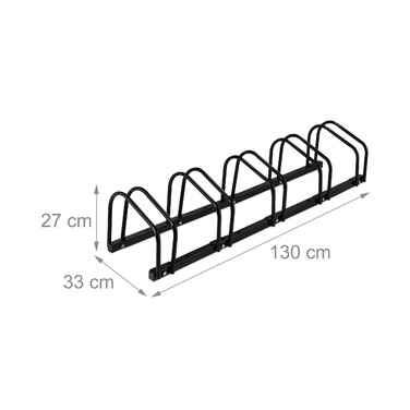 Relaxdays Black Bicycle Stand for 5 Bikes