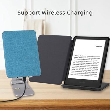 Чохол WALNEW для Kindle Paperwhite 11-го покоління (6.8 дюймів), синій, з функцією авто-сон/пробудження