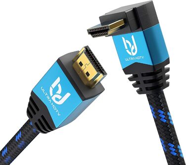 HDMI кабель 3м 4K High Speed 2.0b з кутом 90° - кабель для Ultra HDTV з підтримкою 4K@60Hz та роздільною здатністю 4096x2160, захист від перегинів