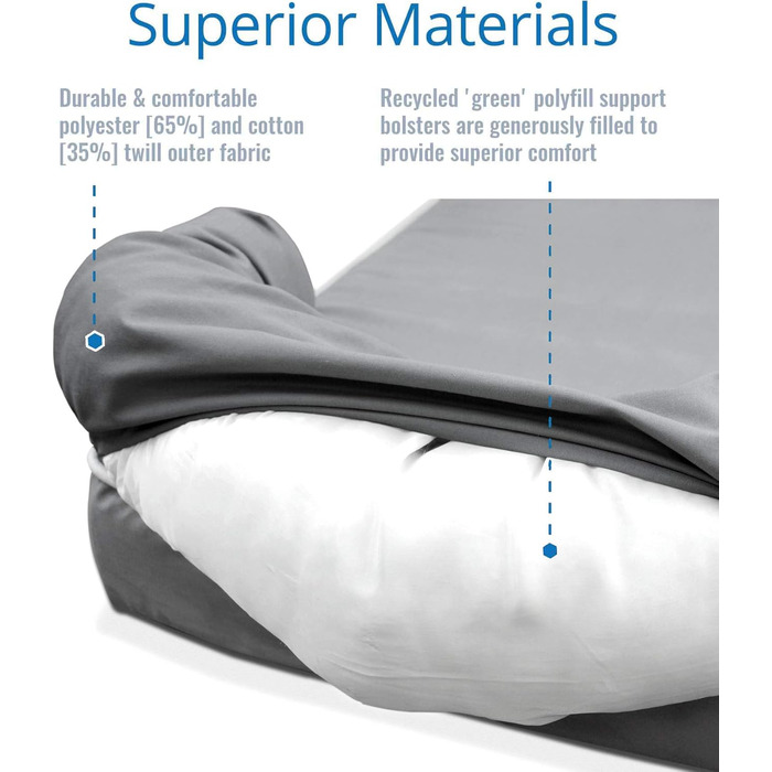 Крісло-лежанка для собак та котів PetFusion Ultimate Memory Foam, сірий колір, 64 x 51 x 14 см