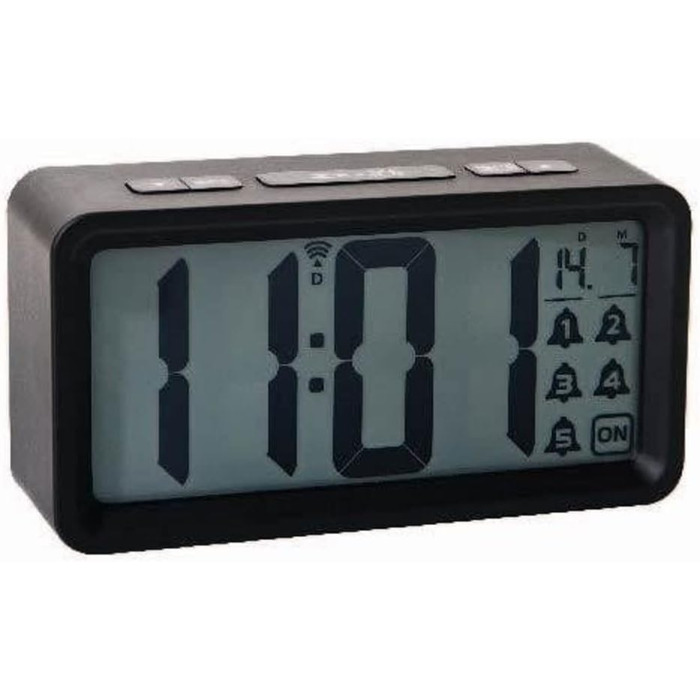 Technoline Techno Line WT496 Radio Alarm Clock Black Alarm Times 5, 129 x 40 x 67 mm