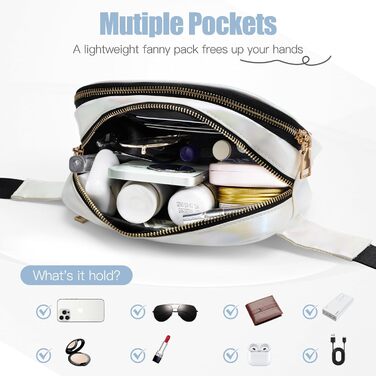 Жіноча бананка Jueachy: водонепроникна сумка через плече з ромбовим візерунком, 4 відділення на блискавці, для активного відпочинку та фестивалів