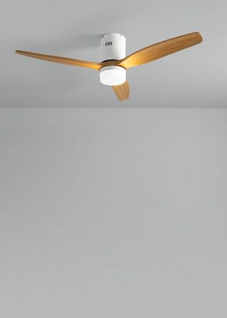 Вентилятор стельовий Windcalm Natural Wood з пультом, 132 см, 40W, 6 швидкостей, літній/зимовий режим, світлодіодне освітлення, дерев'яні лопаті